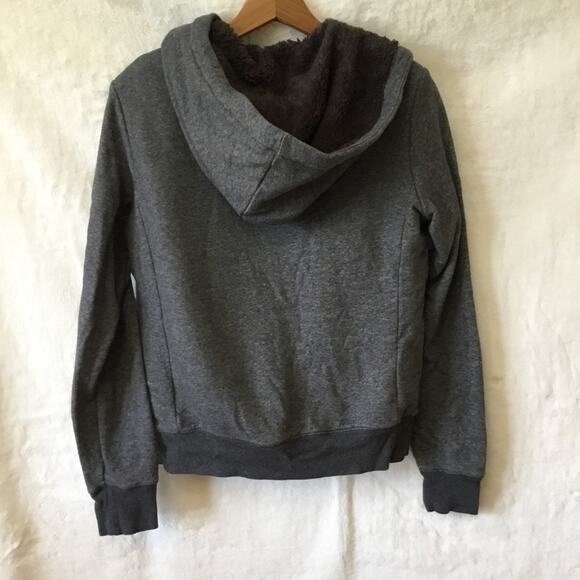 Uniqlo Gray Zip-Up Hoodie With Fur Lining Jacket - Picture 8 of 12